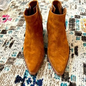 Sam Edelman Walden Brown Suede Leather Ankle Boots
